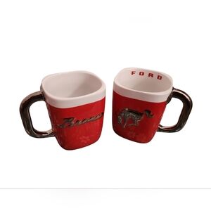 Ford Bronco Vintage Red Ceramic Mug Set Of 2